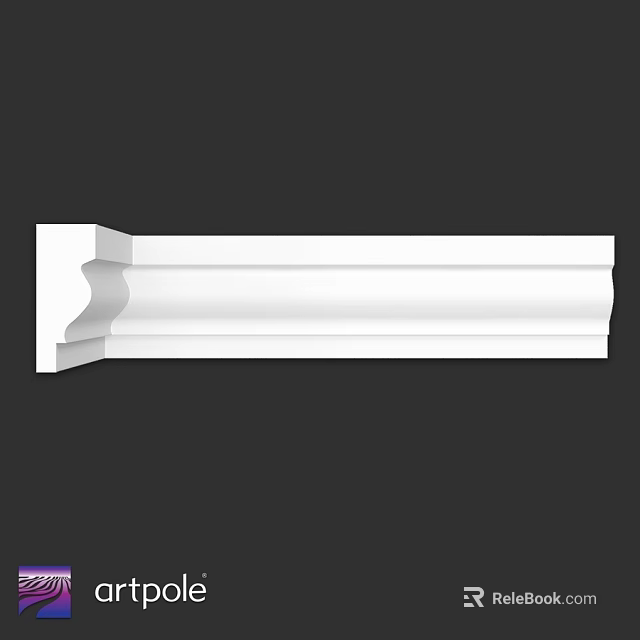 White Detailed Architectural Component With Ornate Curved Design For Interior Trim 3d model 