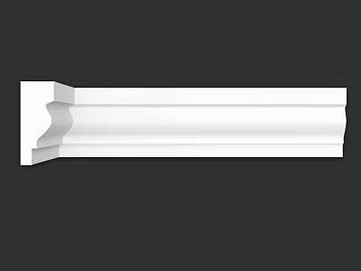 White Detailed Architectural Component With Ornate Curved Design For Interior Trim 3d model