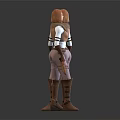 Character Costume Design Front And Back View With Brown Vest White Top And Leather Boots