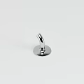 Chrome Wall Mounted Hook With Round Base And Modern Sleek Design 3d model