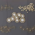 Artistic Modern Metal Wall Decorations Featuring Circular Patterns And Geometric Lines 3d model