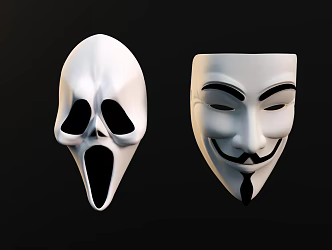 Mask Halloween Mask Skull Mask Clown Mask 3d model