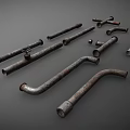 Rusty Metal Pipes In Various Shapes And Sizes For Industrial Applications