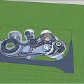 Modern Children's Play Area Children's Paradise Spaceship Theme Park Cloud Paradise Spaceship Theme Framework 3d model