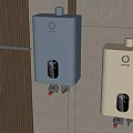 Derong Wall Mounted Gray And Beige Electric Water Heaters On Tile Wall
