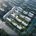 Residential Aerial Planning Featuring High Rise Buildings Tree Lined Roads River And Green Spaces