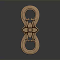 Copper Colored Metal Household Item With Circular Ring Design And Floral Decoration