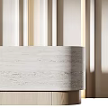 Modern Reception Desk Design With Stone Surface And Vertical Lighting Elements 3d model