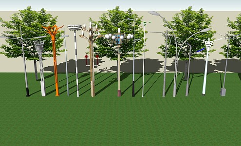 modern street lamp highway street lamp high pole lamp 3d model