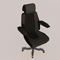 Black Office Chair With Adjustable Backrest Armrests And Swivel Base 3d model