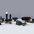 Modern Headphone Speaker With Gaming Gear And Electronic Devices For Home