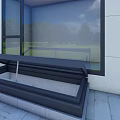 Detached Villa With Large Glass Windows And Green Outdoor Landscape View