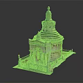 Ancient Architecture Detailed Stone Structure With Tiered Dome Columns And Ornate Carvings