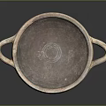 Rustic Traditional Ceramic Bowl With Two Handles As Essential Daily Living Item