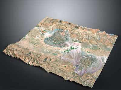 3D Terrain Model Featuring Natural Mountain Valleys and Detailed Land Textures 3d model