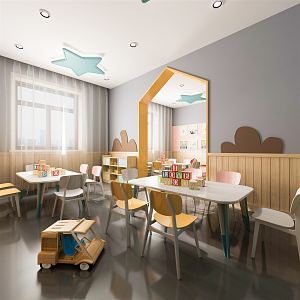 Modern Kindergarten Classroom 3d model