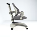 Ergonomic Office Chair With Split Gray Backrest White Armrests Swivel Base And Wheels