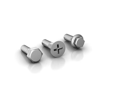 Stainless Steel Hardware Bolts With Cross And Hex Head Designs For Industrial Applications 3d model
