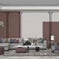 Modern sofa coffee table combination 3d model
