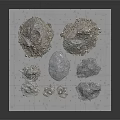 Gravel And Sand Samples Arranged On Grid Paper With Different Textures And Sizes 3d model