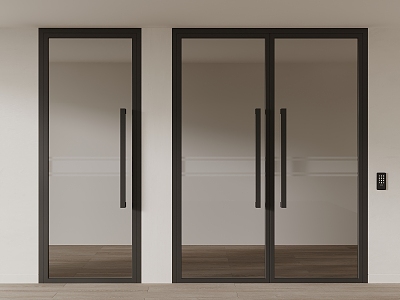 double-door glass door 3d model