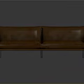 Modern Brown Two Seater Sofa With Metal Legs And Sleek Design