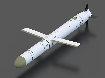 Modern Advanced Military Missile Design With Aerodynamic Body And Stabilizing Tail Fins 3d model