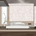 Minimalist Modern Bedroom Interior With Large Bed Shoji Doors Wooden Flooring And Recessed Lighting