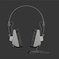 Modern Over Ear Headphones Design With White Gray Soft Earmuffs And Wired Cable