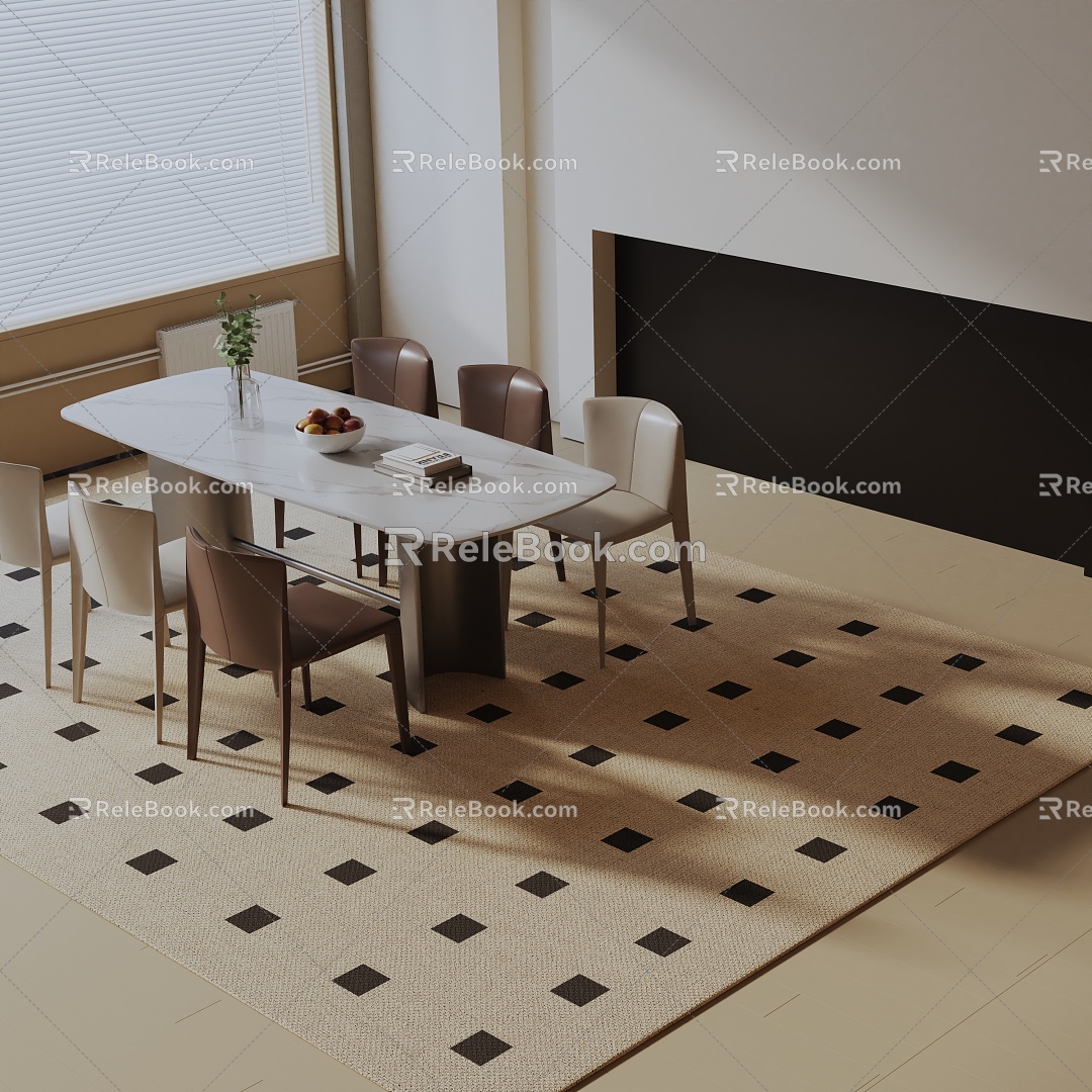 Modern table combination 3d model