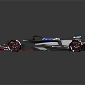 Modern Aerodynamic Single Seat Race Car With Streamlined Body And Red Wheel Accents
