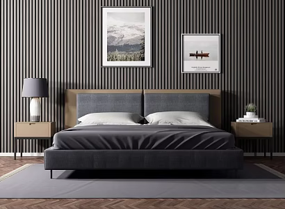 Background double bed 3d model