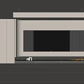 Modern TV Wall Background With Black Cabinets And Fireplace Design Elements 3d model