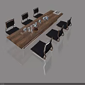 Modern Hinged Door In Dining Space With Wooden Table And Black Chairs