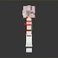 Pixelated Character Biological Design in Red Pink Striped Outfit Minecraft Style