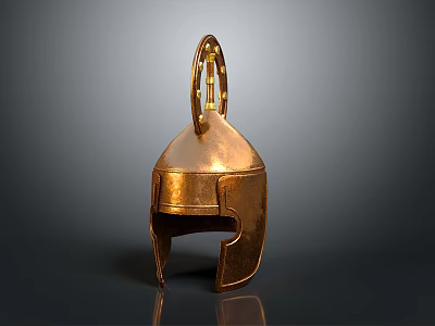 Ancient Bronze Helmet With Visor And Top Ring Design For Historical Warfare 3d model