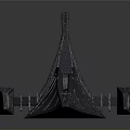 Futuristic Spaceship Design For Space Exploration With Aerodynamic Structure And Red Blue Lighting