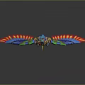 Vibrant Fantasy Game Movie Character With Colorful Feathered Wings Bird Head Decoration And Clawed Feet