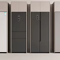 Modern Refrigerators With Stylish Designs Various Colors And Side By Side 3d model