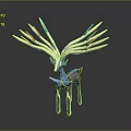 Colorful Antlered Deer Like Creature With Vibrant Colored Tines Slender Legs And Blue Gray Body
