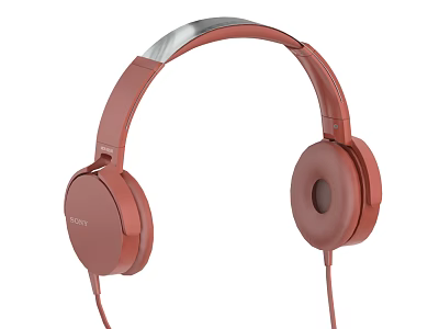 Sony Red Wired Over Ear Headphones for Mobile Digital Devices 3d model