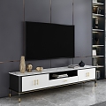 Living room TV cabinet coffee table TV cabinet coffee table combination TV cabinet background wall ornaments 3d model