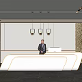 Modern Reception Desk Company Front Desk 3d model
