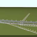 Aerial View Of Highway Bridge With Green Landscape Trees Road Lanes And Scenic Surroundings