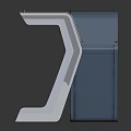 Modern Geometric Display Stands In Light And Dark Blue With Sleek Design And Glossy Finish