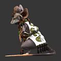 Anthropomorphic Mouse Character In Decorative Ornate Outfit With Colorful Scarf Details