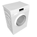 White Front Load Washing Machine With Digital Display And Control Panel