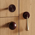 Decorative Round And Bar Shaped Cabinet Handles In Brown Gold For Wooden Cabinets