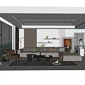 Modern Living Room Interior With Beige Sofa Coffee Table Floor Lamp And Shelf Decorations
