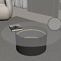 Modern Glass Coffee Table With Illuminated Ring And Black Base In Living Room